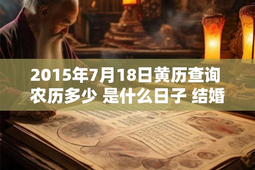 2015年7月18日黄历查询 农历多少 是什么日子 结婚吉时