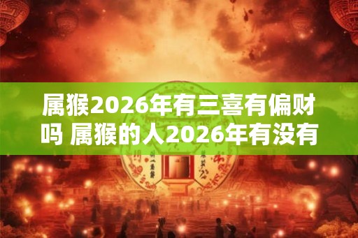 属猴2026年有三喜有偏财吗 属猴的人2026年有没有偏财运