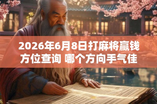 2026年6月8日打麻将赢钱方位查询 哪个方向手气佳 2026年6月8日打麻将赢钱方位查询 哪个方向手气佳