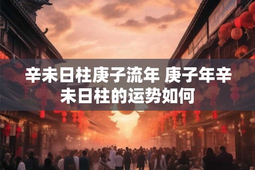 辛未日柱庚子流年 庚子年辛未日柱的运势如何