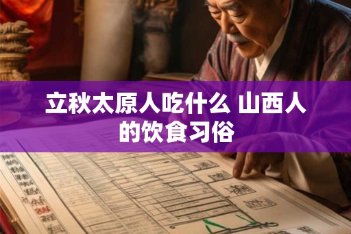 立秋太原人吃什么 山西人的饮食习俗