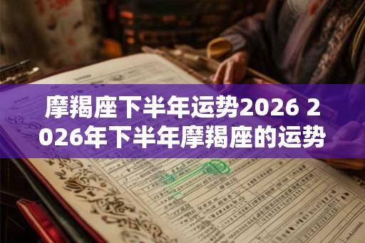 摩羯座下半年运势2026 2026年下半年摩羯座的运势如何