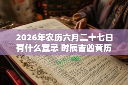 2026年农历六月二十七日有什么宜忌 时辰吉凶黄历查询