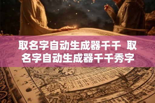 取名字自动生成器千千  取名字自动生成器千千秀字