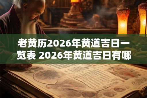 老黄历2026年黄道吉日一览表 2026年黄道吉日有哪些