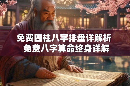 免费四柱八字排盘详解析  免费八字算命终身详解