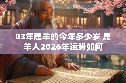 03年属羊的今年多少岁 属羊人2026年运势如何