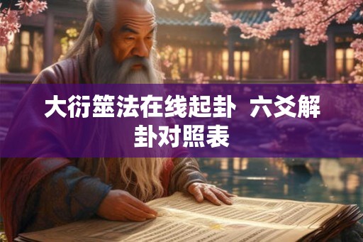 大衍筮法在线起卦  六爻解卦对照表