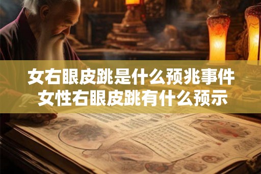 女右眼皮跳是什么预兆事件 女性右眼皮跳有什么预示事件
