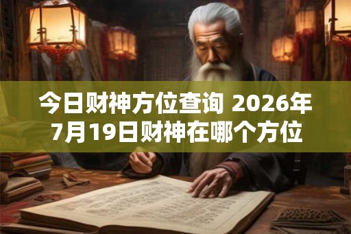 今日财神方位查询 2026年7月19日财神在哪个方位