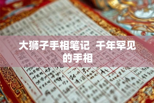 大狮子手相笔记  千年罕见的手相