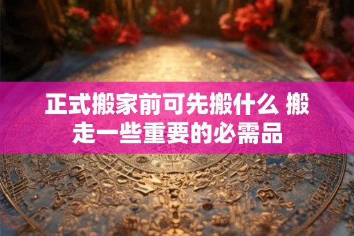 正式搬家前可先搬什么 搬走一些重要的必需品