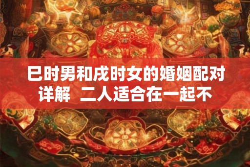 巳时男和戌时女的婚姻配对详解  二人适合在一起不