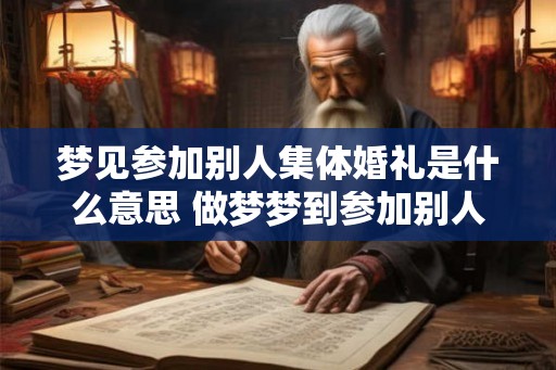 梦见参加别人集体婚礼是什么意思 做梦梦到参加别人集体婚礼好不好