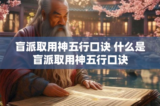 盲派取用神五行口诀 什么是盲派取用神五行口诀
