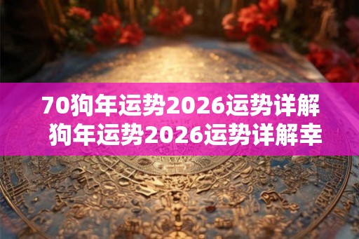 70狗年运势2026运势详解  狗年运势2026运势详解幸运色