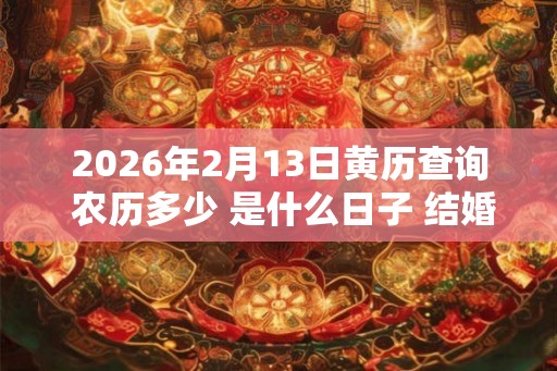 2026年2月13日黄历查询 农历多少 是什么日子 结婚吉时