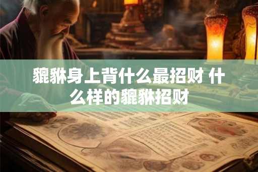 貔貅身上背什么最招财 什么样的貔貅招财