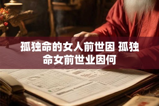 孤独命的女人前世因 孤独命女前世业因何 孤独命的女人前世因 孤独命女前世业因何