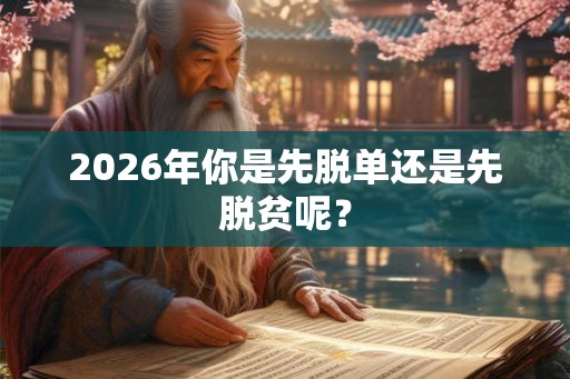 2026年你是先脱单还是先脱贫呢？