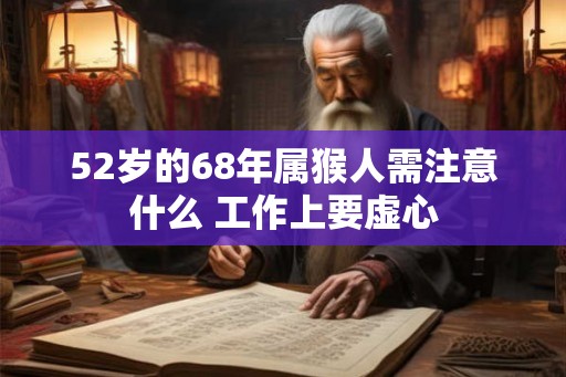 52岁的68年属猴人需注意什么 工作上要虚心