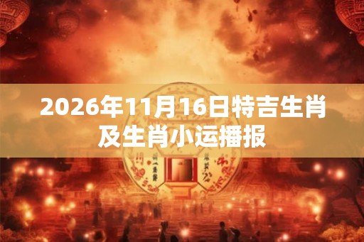 2026年11月16日特吉生肖及生肖小运播报