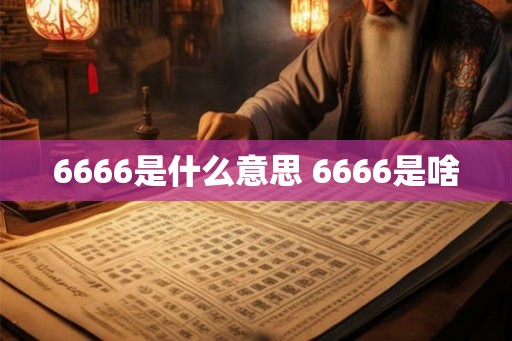 6666是什么意思 6666是啥