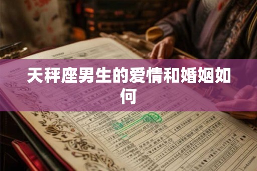 天秤座男生的爱情和婚姻如何