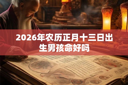 2026年农历正月十三日出生男孩命好吗