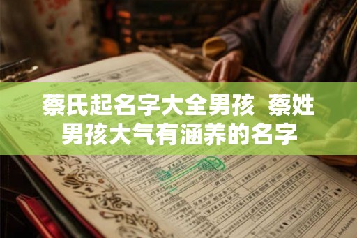 蔡氏起名字大全男孩  蔡姓男孩大气有涵养的名字