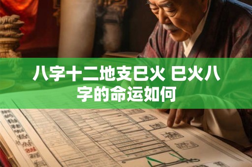 八字十二地支巳火 巳火八字的命运如何