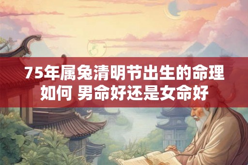 75年属兔清明节出生的命理如何 男命好还是女命好