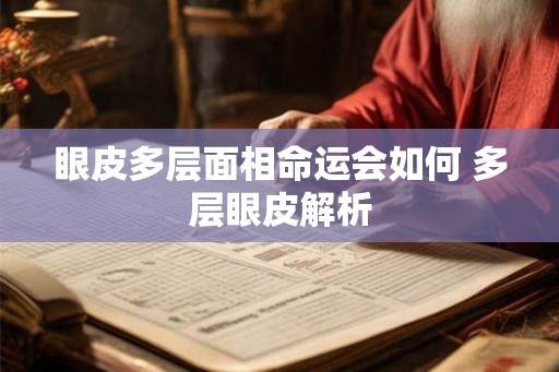 眼皮多层面相命运会如何 多层眼皮解析