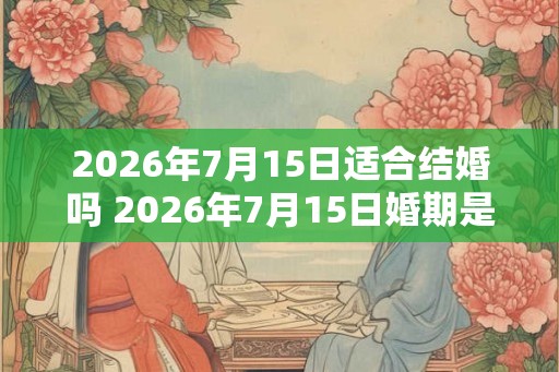 2026年7月15日适合结婚吗 2026年7月15日婚期是否吉利