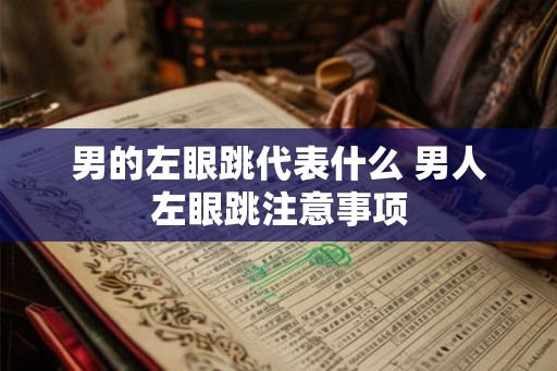 男的左眼跳代表什么 男人左眼跳注意事项