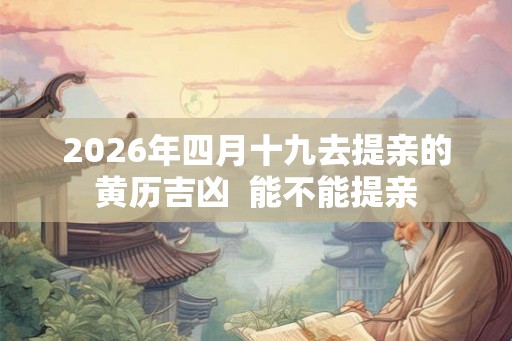 2026年四月十九去提亲的黄历吉凶  能不能提亲