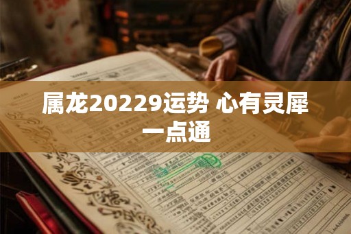 属龙20229运势 心有灵犀一点通