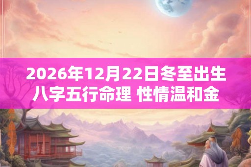 2026年12月22日冬至出生八字五行命理 性情温和金箔金命局