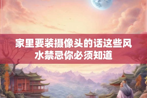 家里要装摄像头的话这些风水禁忌你必须知道
