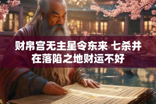 财帛宫无主星令东来 七杀并在落陷之地财运不好 财帛宫无主星令东来 七杀并在落陷之地财运不好