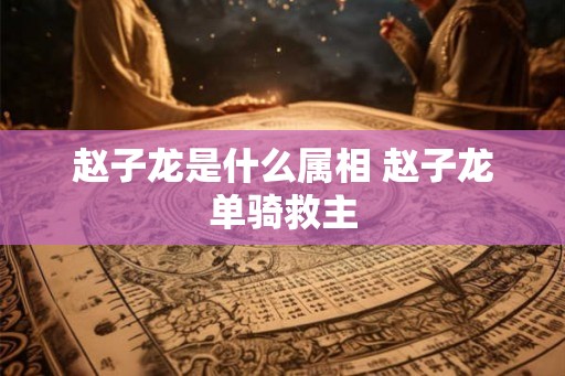 赵子龙是什么属相 赵子龙单骑救主