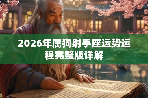 2026年属狗射手座运势运程完整版详解