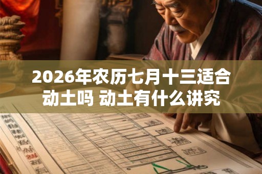 2026年农历七月十三适合动土吗 动土有什么讲究