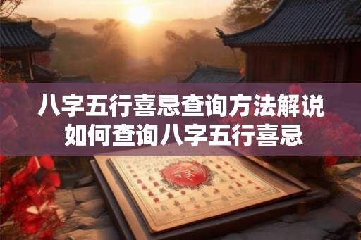 八字五行喜忌查询方法解说 如何查询八字五行喜忌