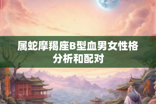 属蛇摩羯座B型血男女性格分析和配对