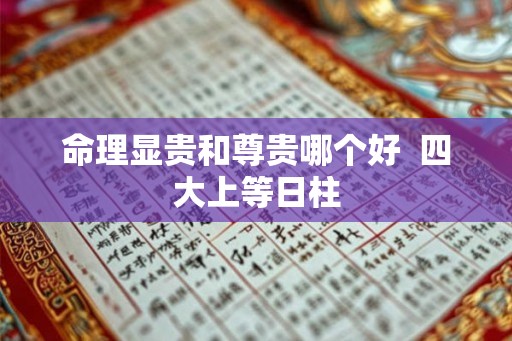 命理显贵和尊贵哪个好  四大上等日柱