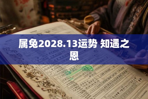 属兔2028.13运势 知遇之恩