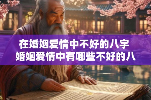 在婚姻爱情中不好的八字 婚姻爱情中有哪些不好的八字
