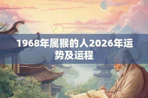1968年属猴的人2026年运势及运程