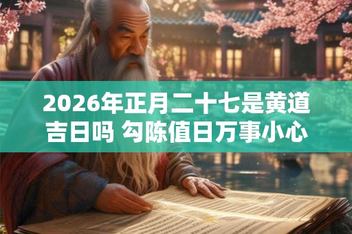 2026年正月二十七是黄道吉日吗 勾陈值日万事小心